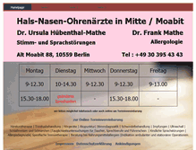 Tablet Screenshot of hno-dr-mathe.de